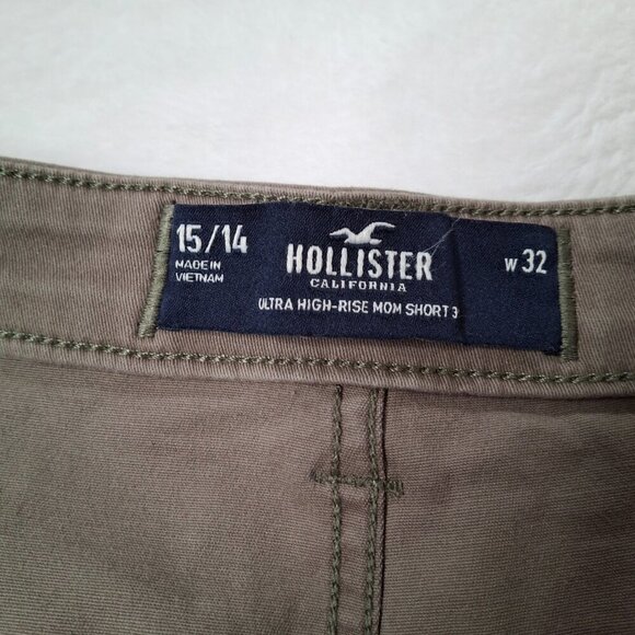 Hollister Ultra High Rise Mom Shorts 3 Sz 15 W 32 Cargo Stretchy Outdoor Neutral - Picture 8 of 14